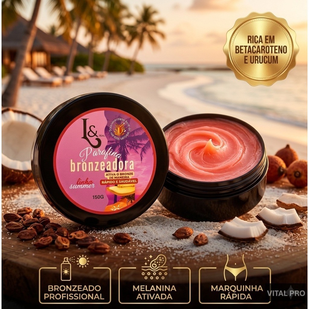 Parafina Bronzeadora Turbo L&Beauty - Marquinha Rápida com Betacaroteno e Urucum 150g