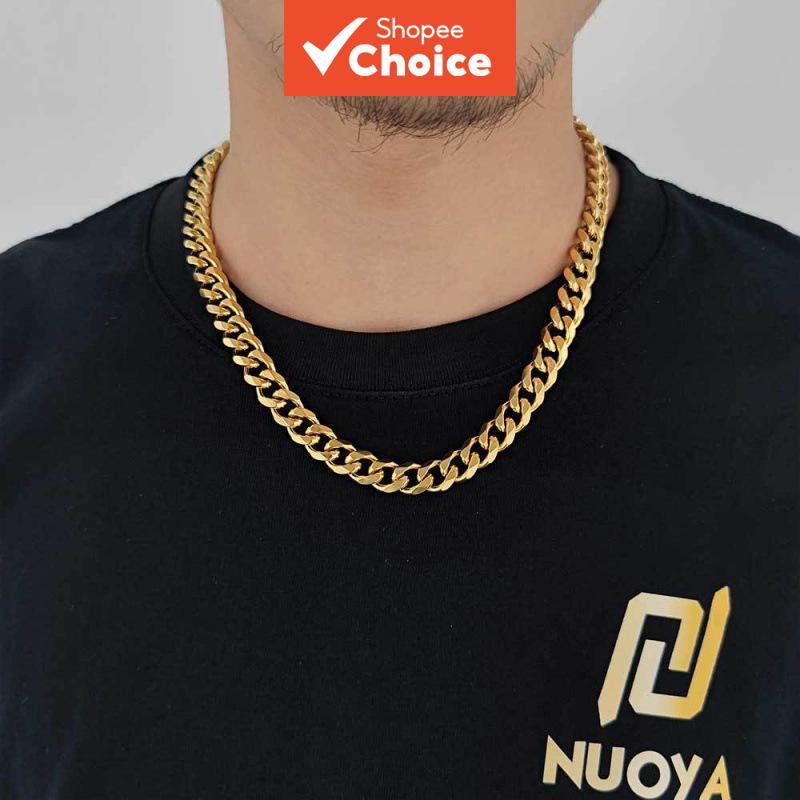 Colar de corrente cubana em tom dourado para mulheres e homens, colar choker robusto vintage, joia de moda de destaque,