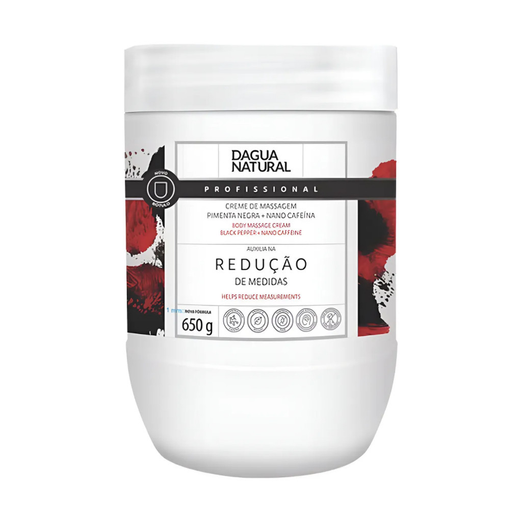 Creme Massagem Pimenta Negra D'água Natural 650g - Redutor De Medidas Uso Profissional Estética