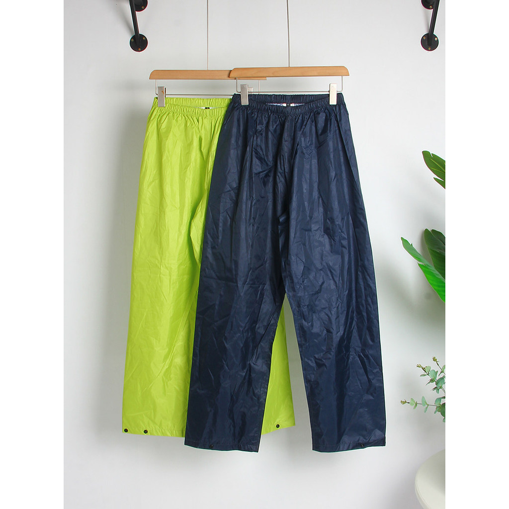 Comércio exterior masculino cintura elástica solta com rede interna única calças de chuva japonês único lacuna laminada