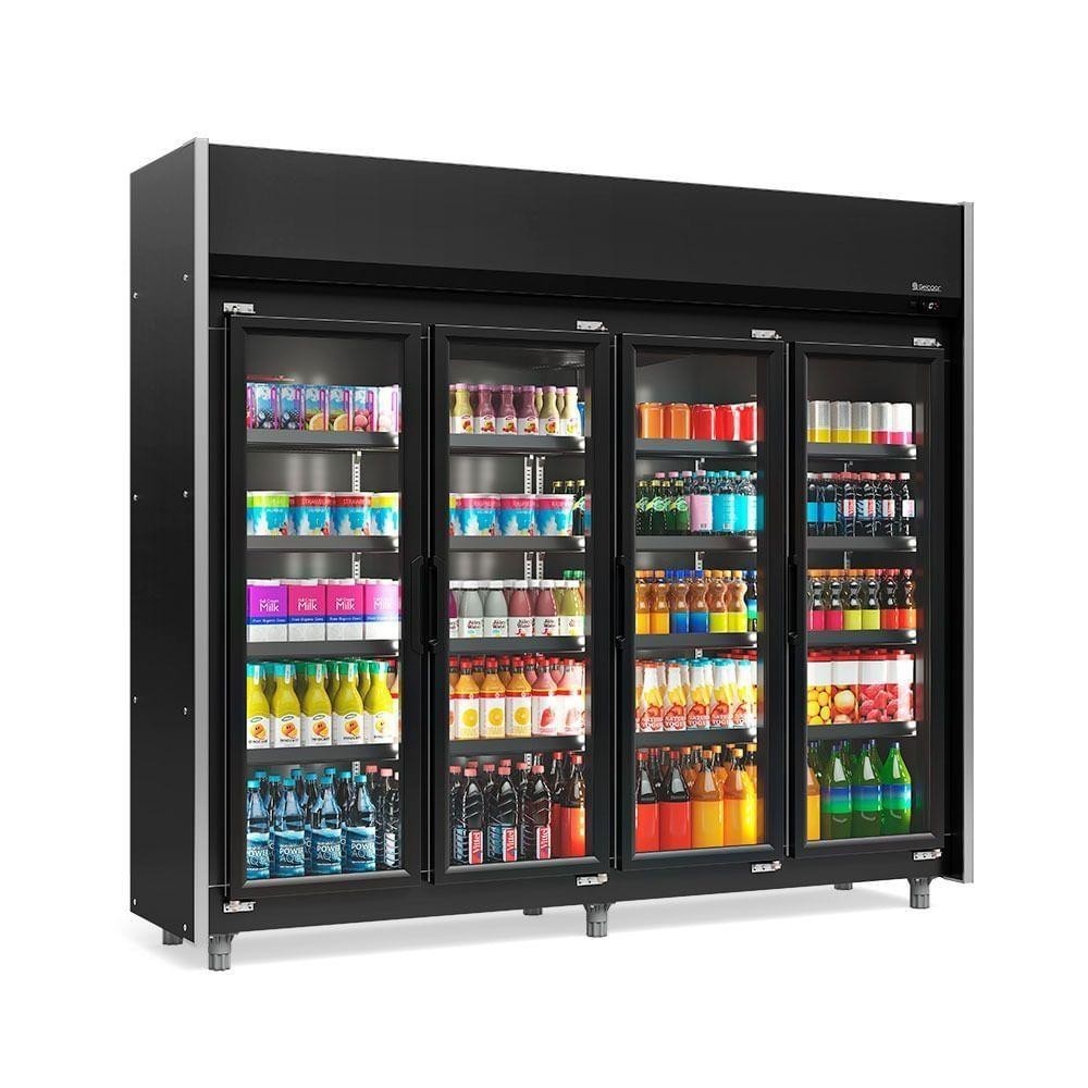 Expositor 4 Portas All Black Geas4plb Gelopar Auto Serviço Total Black 4 Prateleiras 220v A2 Q1