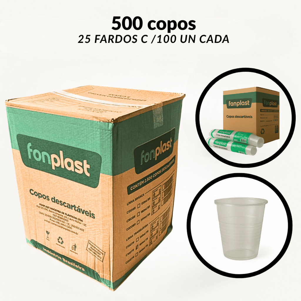 COPO DE AGUA DESCARTÁVEL 180ML REFORÇADO