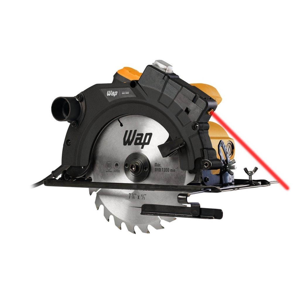 Serra Circular Wap Esc 1500 Guia Laser e Disco de Corte 1500W 127V Preto 127V