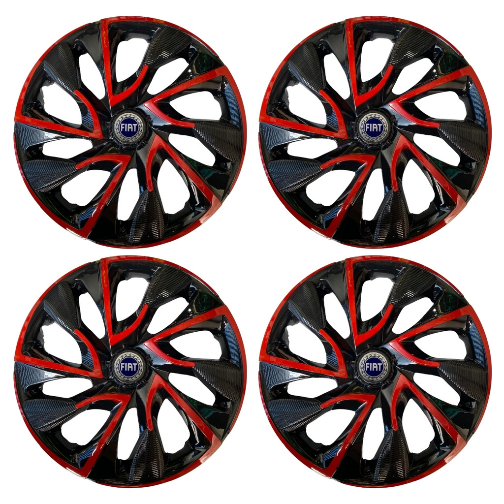 Jogo Calota Ds4 15 Preto Vermelho Punto Stilo Doblo P