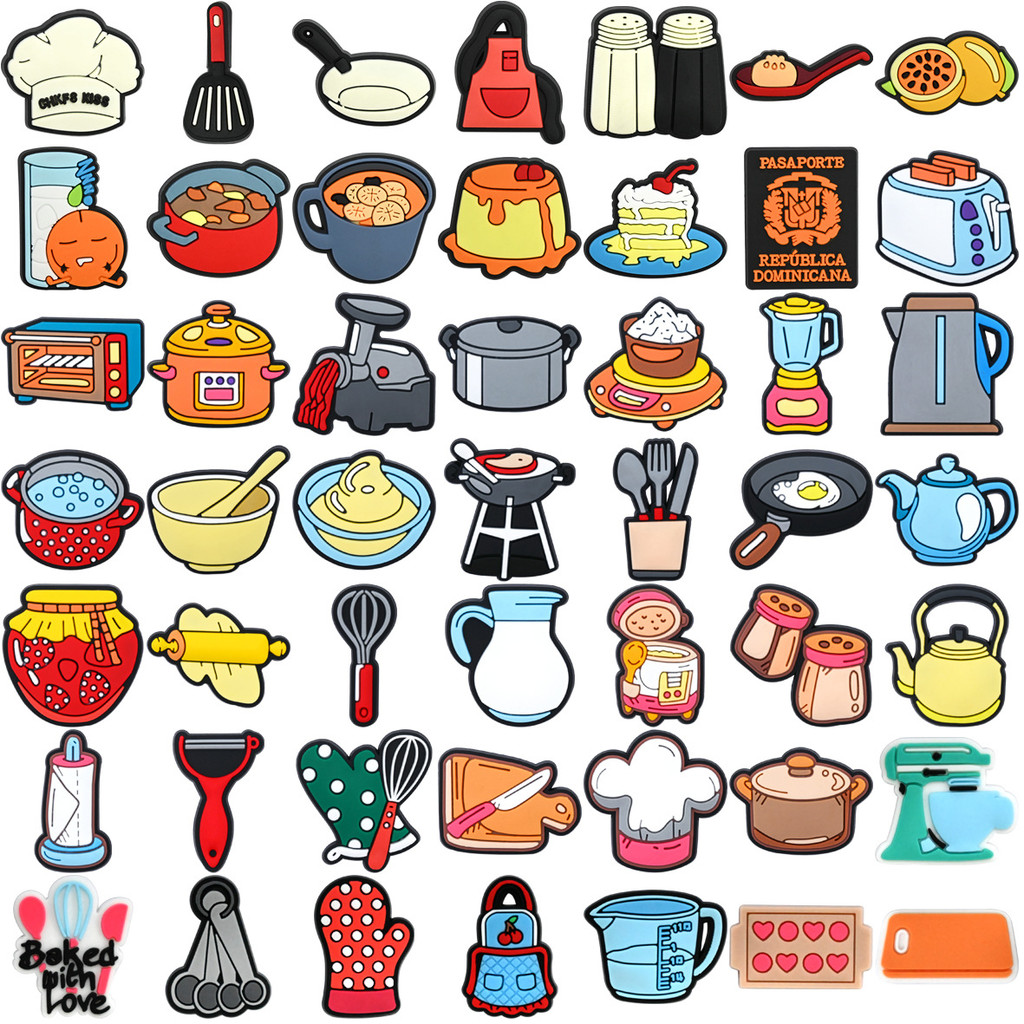 BLJE PVC Sapato Encantos Acessórios Utensílios De Cozinha Decoração Moda Fivelas Para Tamanco Sandálias Pino Presentes D