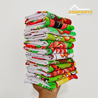 Pano de Prato Com Bainha  Estampado Gigante kit com 10 Peças Sortidos