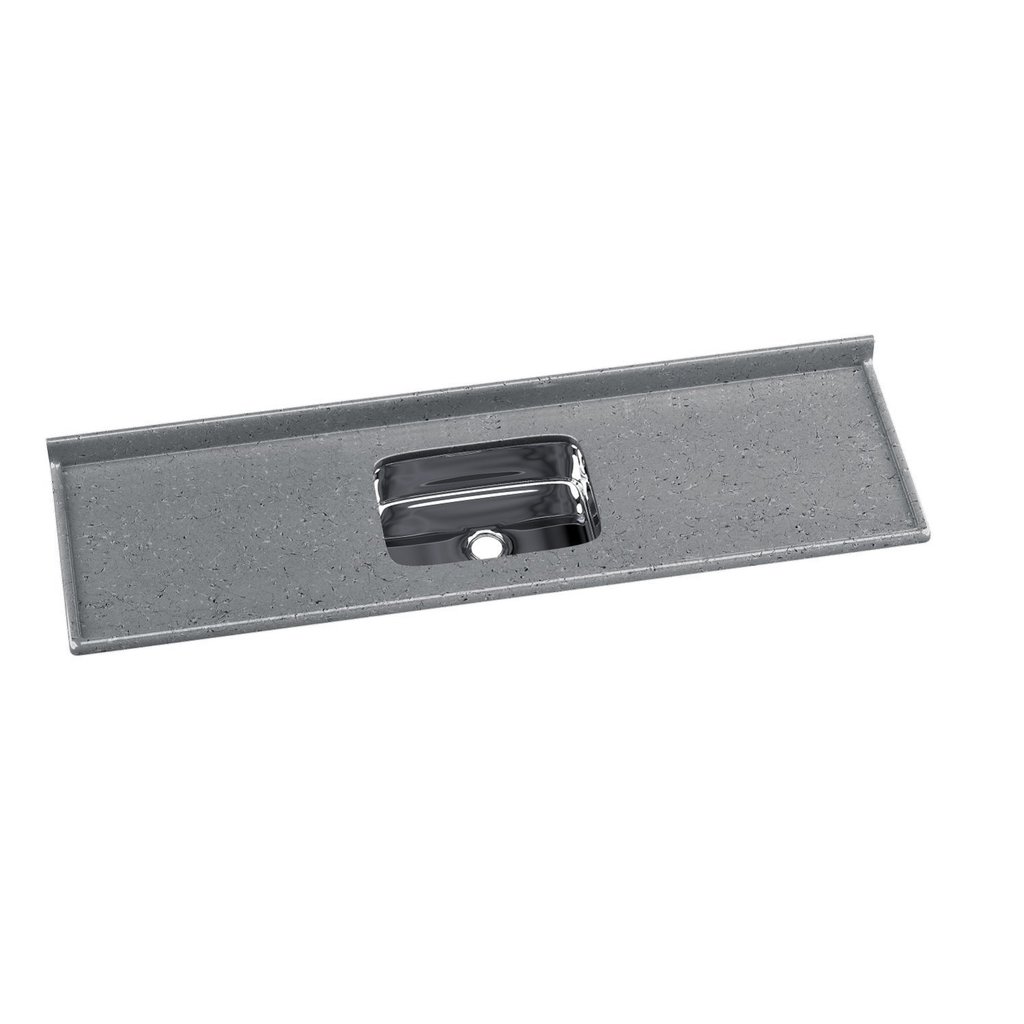 Pia para Cozinha em Mármore Sintético com Cuba em Aço Inox 180CMX55CM Aj Rorato Cinza