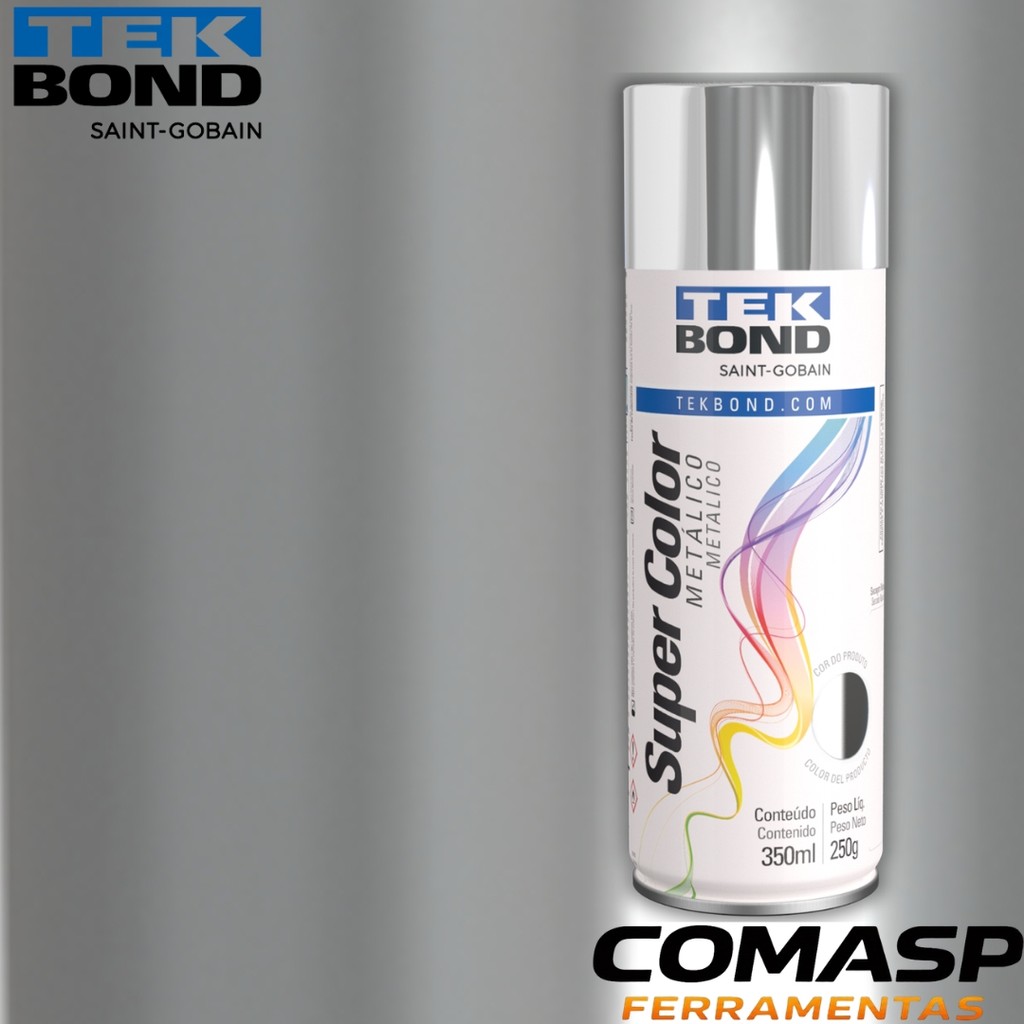 Tinta Spray Uso Geral Cromado Metalico TekBond 350 ML250G