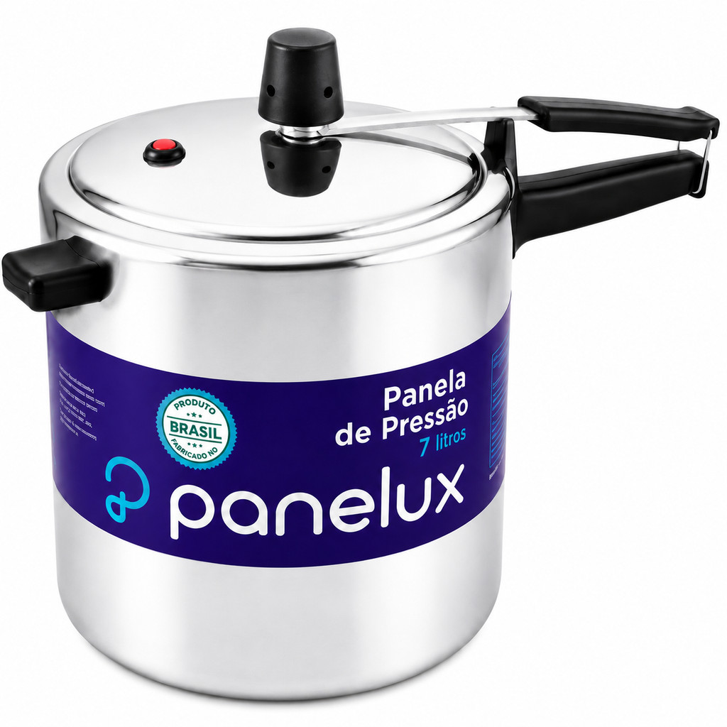 Panela De Pressão Panelux 7 Litros Alumínio Polido Fechamento Externo