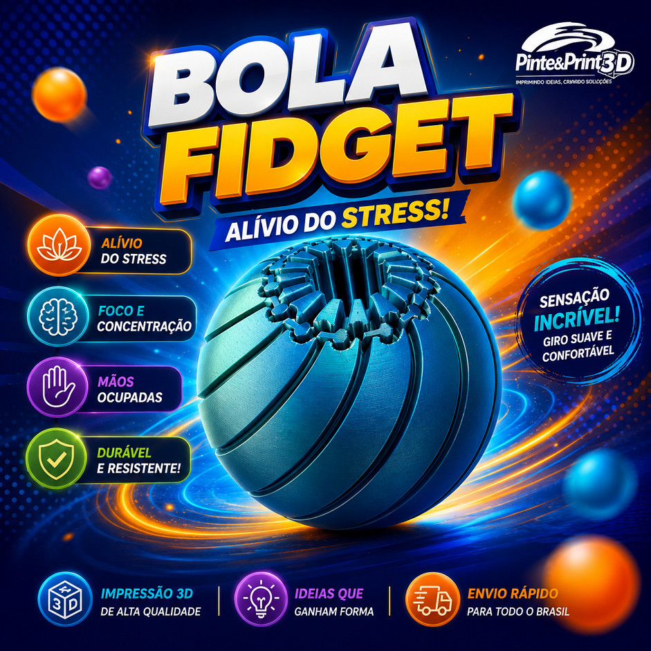 Bola Fidget Anti Stress Infinita 3D | Brinquedo Sensorial Ansiedade Relaxante Desktop Toy