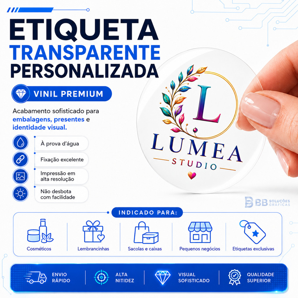 Etiqueta Adesiva Transparente Personalizadas Em Rótulo Adesivo Vinil Prova Dágua 3x3 4x4 5x5 6x6 7x7