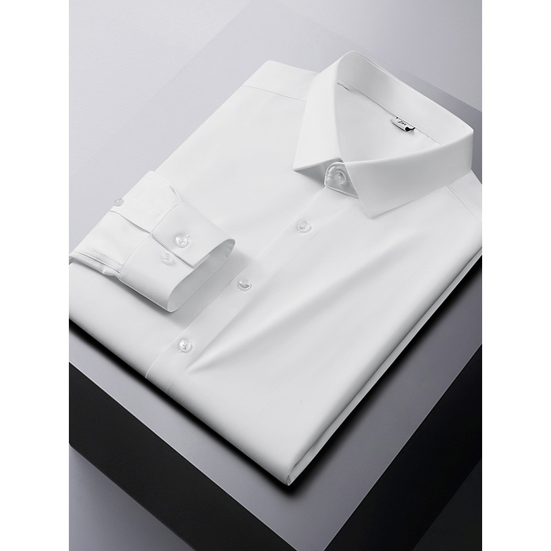 Verão plus Size camisa branca masculina High-End gordura Casual camisa mais gordura mais cor sólida camisa de fundo de n