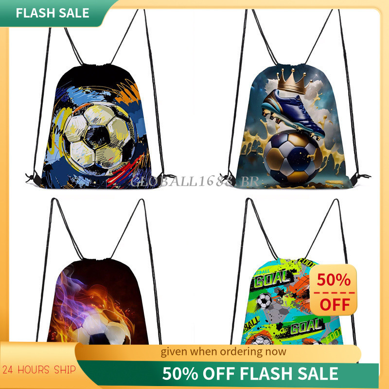 {ESTOQUE PRONTO} Bolsa com cordão para futebol da Copa do Mundo, esportes ao ar livre, academia, poliéster, cordão, arma