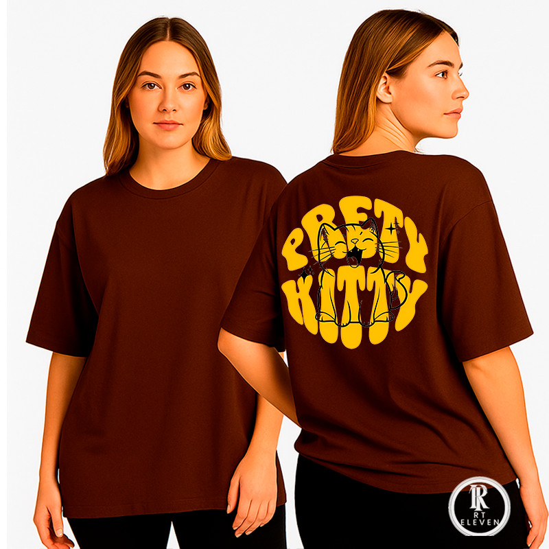 Camiseta Feminina oversized Feminina Pretty Girl Moda Fitness Treino academia exercícios Malha 100% Algodão Premium