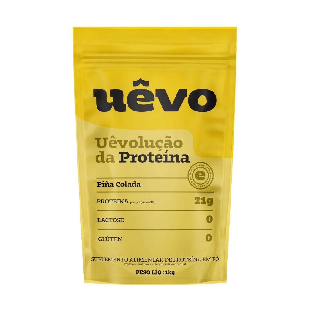 Proteína Uêvo 1kg - Sabor Pina Colada - Suplemento Proteico