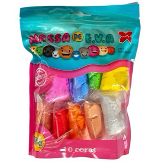 Massinha de EVA Make+ de 50gr com 10 cores Sortidas - Kit Massa de EVA em Oferta na Shopee
