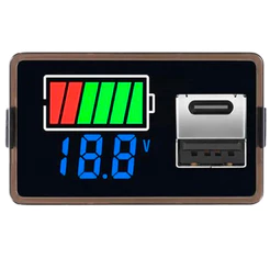 Voltímetro Digital Indicador de Bateria Carregador USB USBC