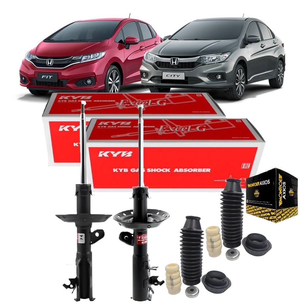 2 AMORTECEDORES HONDA FIT CITY 2015 ATÉ 2021 ORIGINAL C/ KITS COMPLETO em Oferta na Shopee
