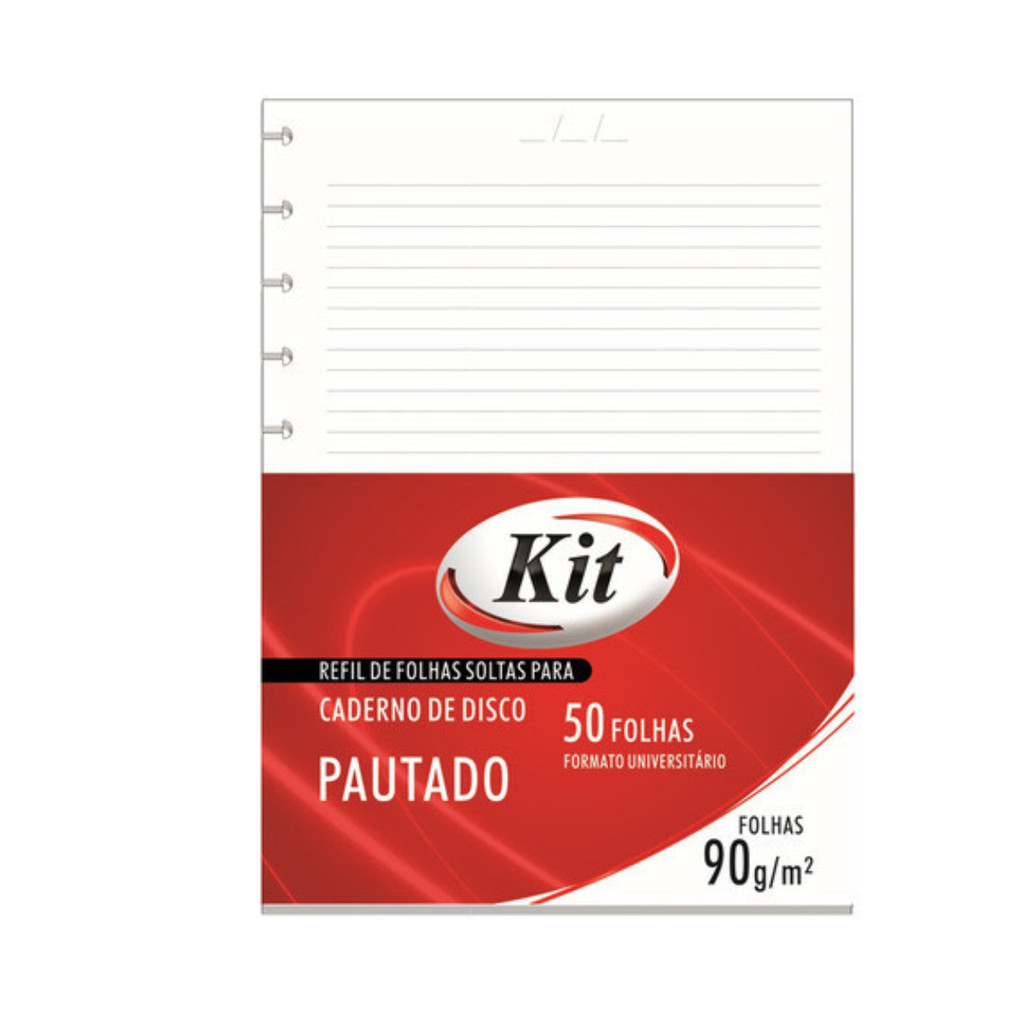 Refil Caderno De Discos Universitario Da Kit 50 Folhas Pautada 90g/m² em Oferta na Shopee