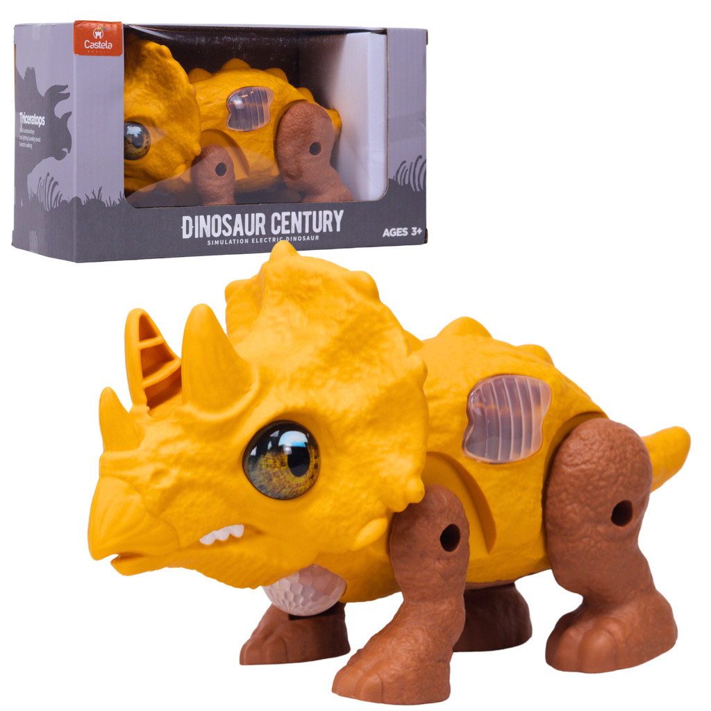 Brinquedo Dinossauro Divertido Com Luz Som e Movimentos Amarelo - Castela em Oferta na Shopee