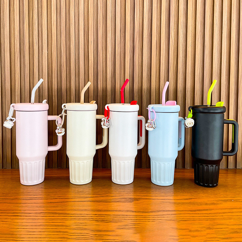 Copo Térmico 1200ml Inox Portátil  Garrafa Inoxidável com Tampa 2 Funções e Canudo Inox em Oferta na Shopee