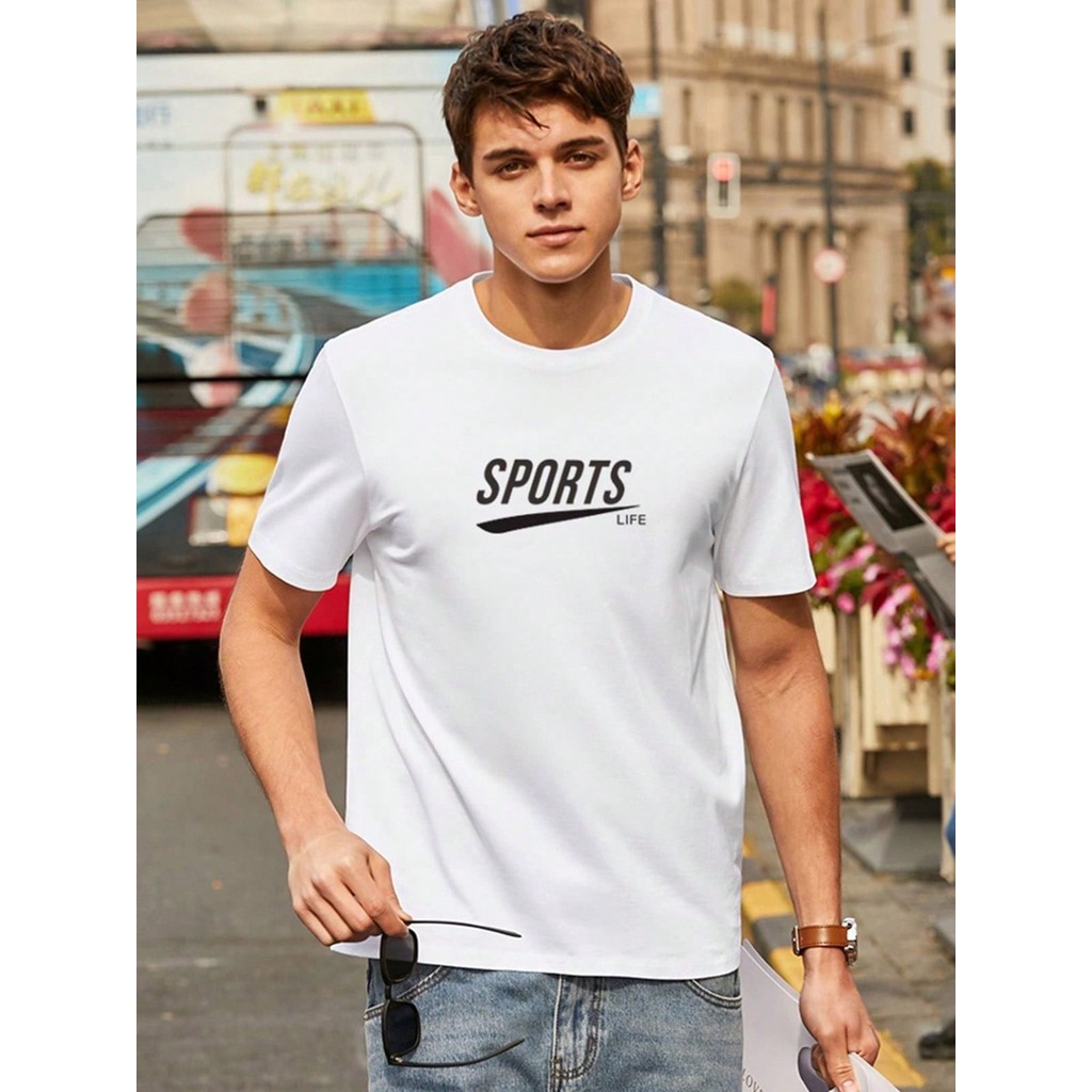 Camiseta Masculina Manga Curta Estampa Gráfica Criativa Cartoon Printed Camiseta Casual Versátil Confortável 