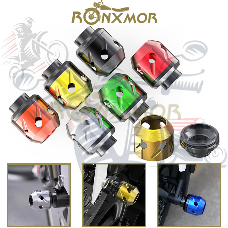 RONXMOR 2 Pcs CNC Liga De Alumínio Motocicleta Universal Copos De Proteção De Suspensão Dianteira Quadro Slider Protetor