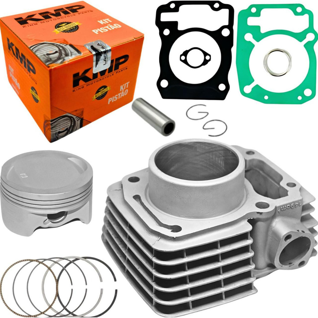 Kit Cilindro/ Pistao/anéis/ Titan Fan Bros 150 Todos Anos Kmp em Oferta na Shopee