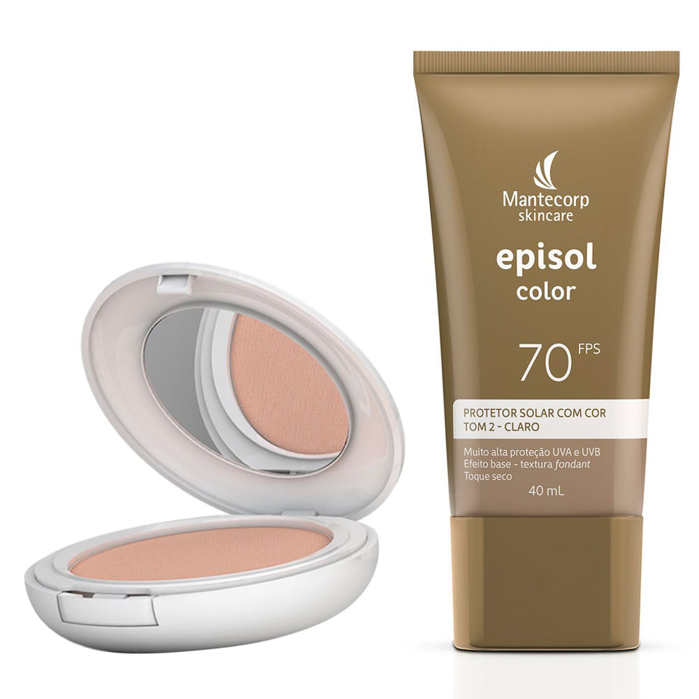 Kit 1 Protetor Solar Episol Color Tom 2 Claro FPS 70 40ml em Oferta na Shopee