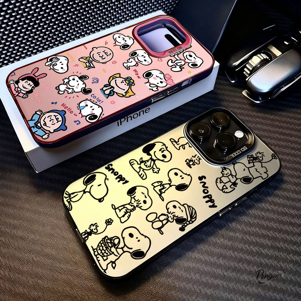 Capa Para Samsung S25 Ultra S23 FE S20 S24 Plus S22 S21 A15 M34 Dos Desenhos Animados Snoopy Luxo IMD PENGWEI
