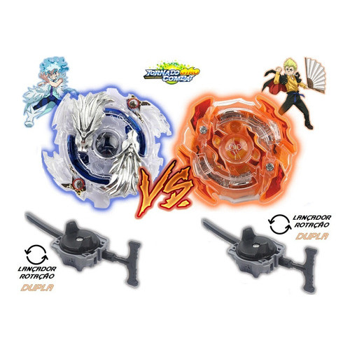 Kit 2 Beyblade Burst 2 Lançador Luinor Vs Roktavor Promoção