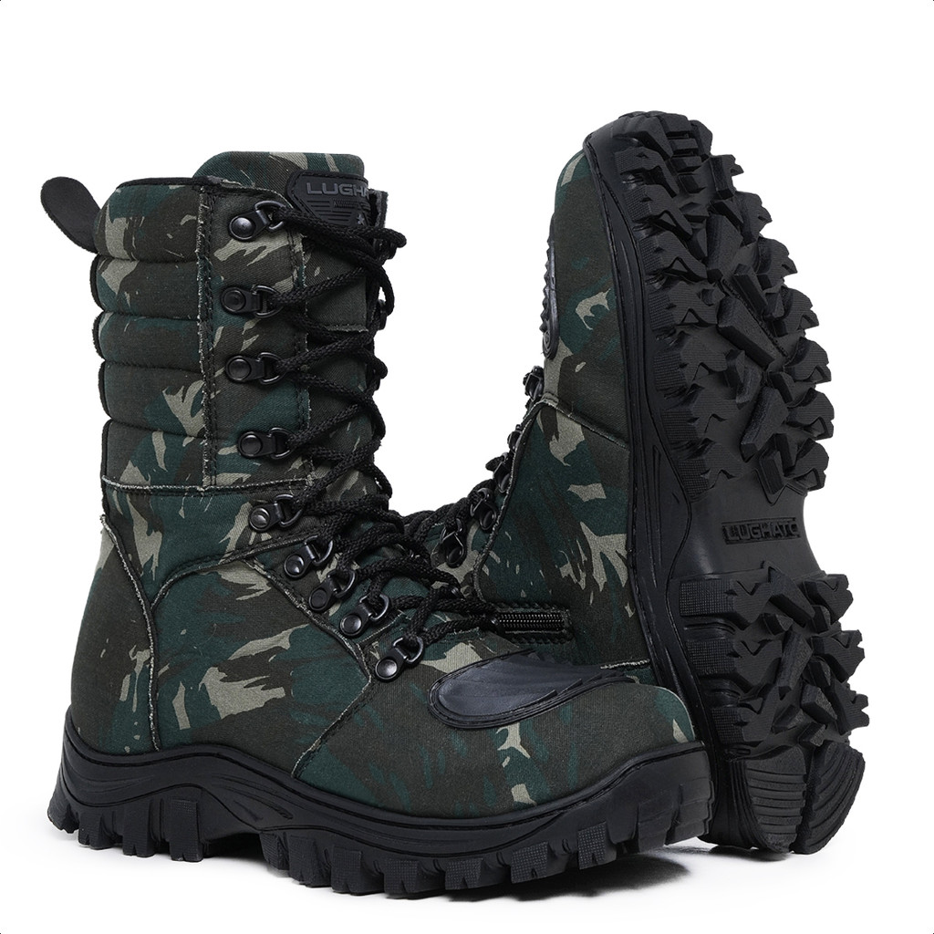 Coturno Militar Camuflado Caça E Pesca