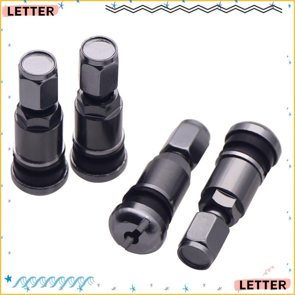 Carta 4 Peças Tampa Sextavada , Válvula De Pneu Profissional De Liga De Alumínio , Acessórios De Carro Com Haste De Aço 