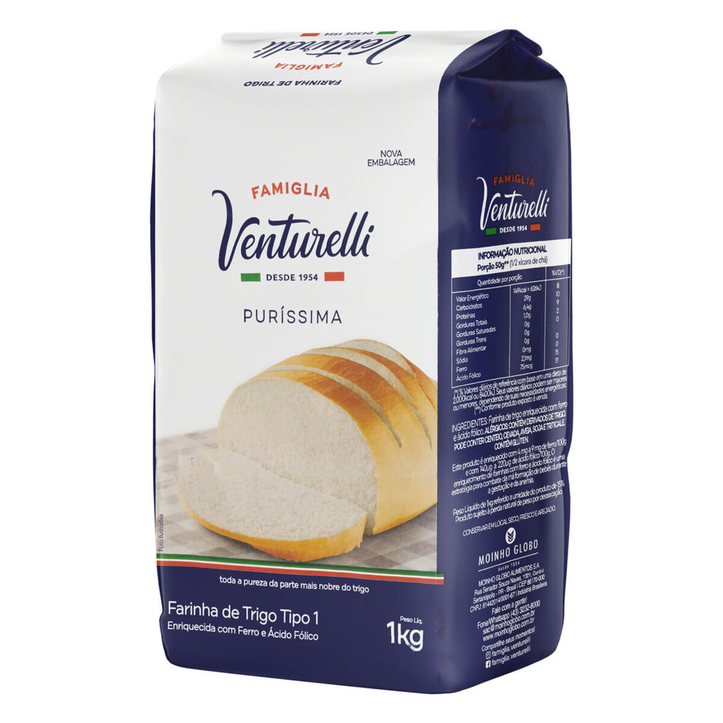 Farinha de Trigo Tipo 1 Famiglia Puríssima Venturelli 1Kg