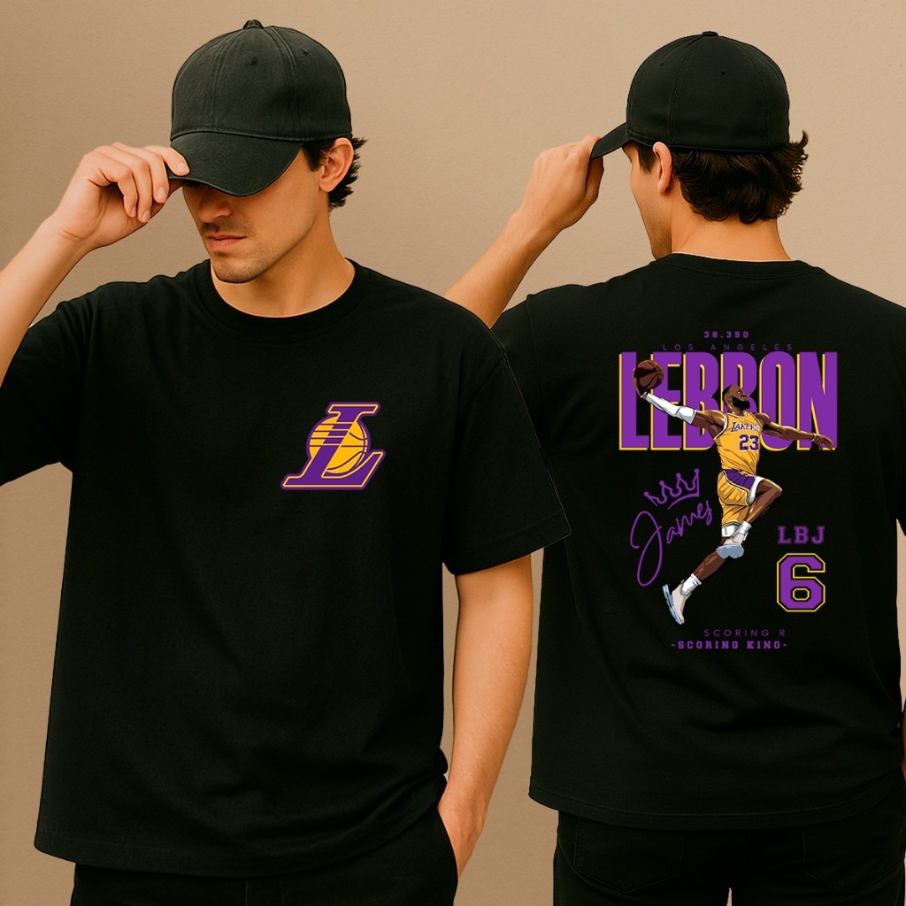 Camiseta Unissex Jogador NBA Lebron James Los Angeles Lakers - Blusa de Malha 100% Algodão Premium em Oferta na Shopee