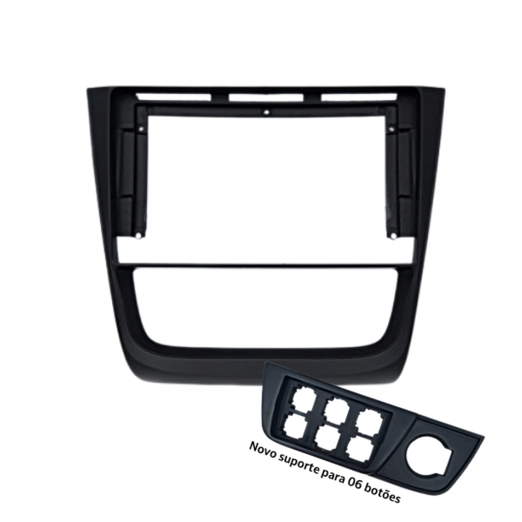 Moldura 9" VW Gol, Saveiro e Voyage G6 (Com suporte para 6 botões) - Preta em Oferta na Shopee