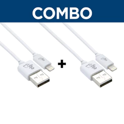 COMBO - 2x Cabo Carregamento 1M, ELG, USB para Lightning, C810, Homologado Apple, 2.4A e 12W, Turbo