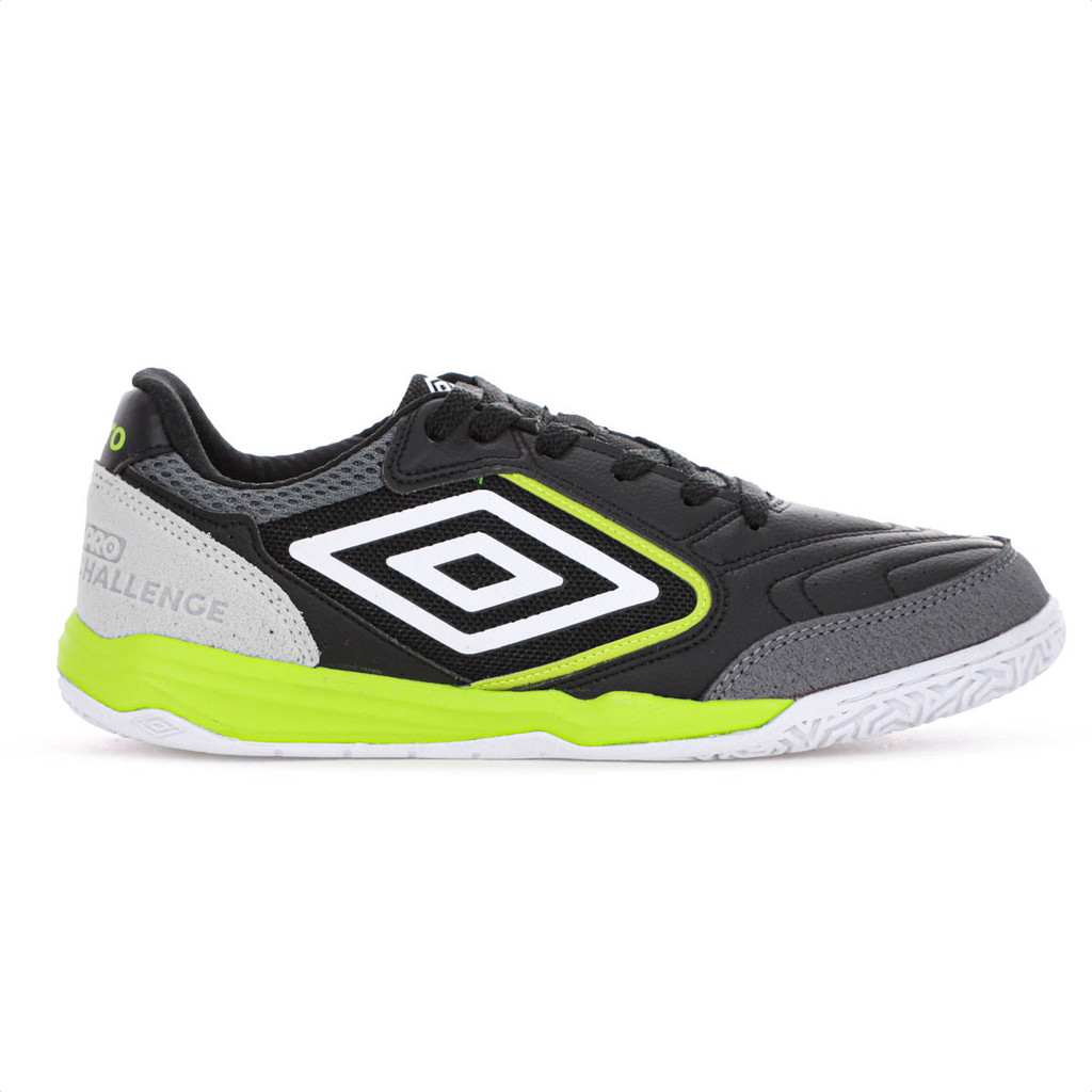 Chuteira Umbro Futsal Pro Challenge Uptake Preto Verde Limão e Branco - Masculino