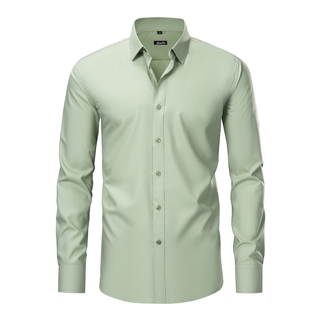 Camisa Masculina Lisa Casual e de Escritório, Confortável e Versátil