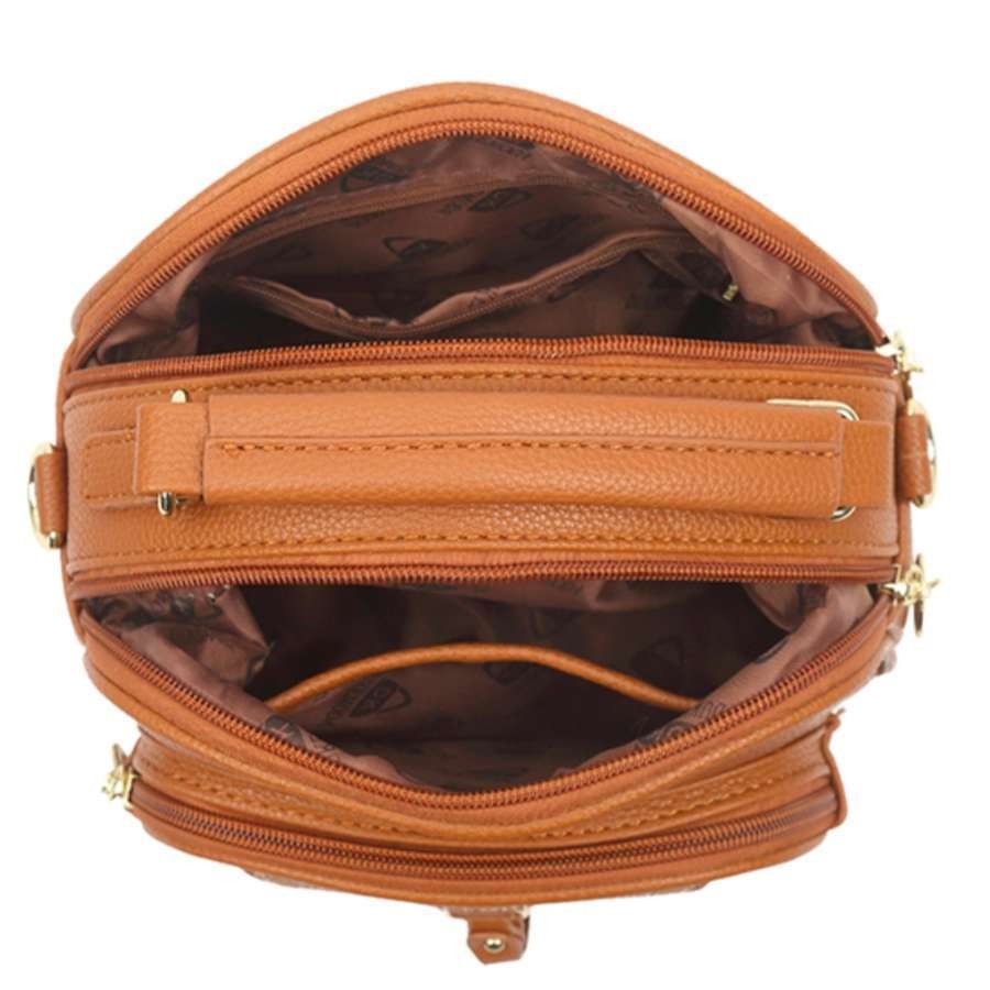 Bolsa Feminina Pequena Com Múltiplos Compartimentos Tira Colo Faixa de Mão De Couro Tranversal DEC6128#