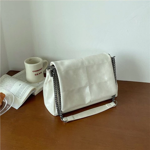 CHENXIAOHONG Bolsa Feminina PU – Ombro em Corrente, Bolsa Transversal, Alta Capacidade