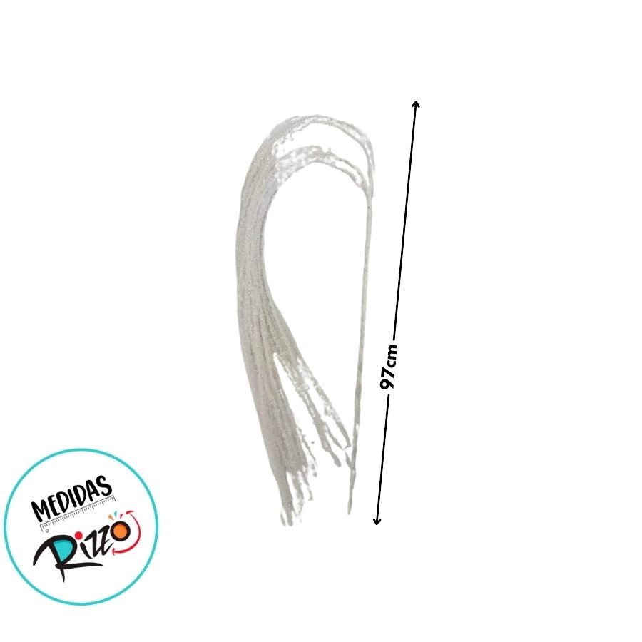 Galho Decorativo de Natal - Lantejola Branca - 97cm - 1 unidade - Cromus - Rizzo · foto 2