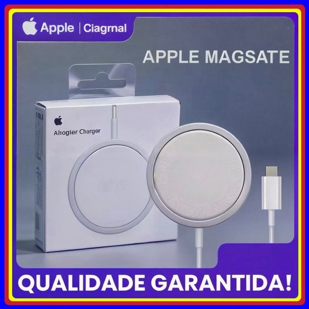 Carregador Magnético Sem Fio iPhone Magsafe 15W Carregamento Rápido
