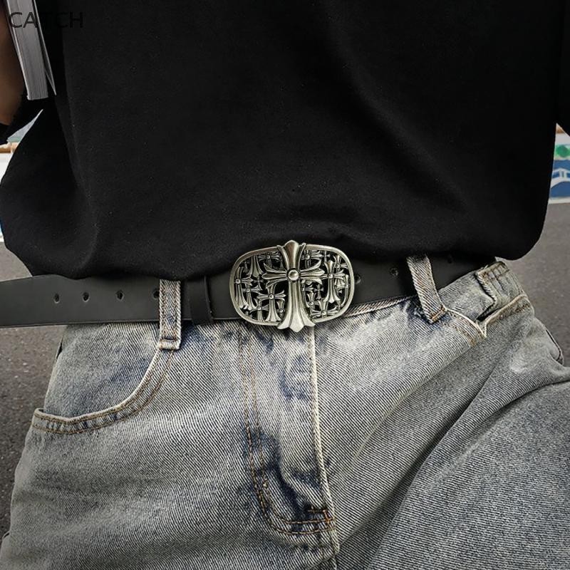 Capture Retro Cruz Fivela Em Relevo Cinto Masculino Y2k Punk Cintura Boate Calças Decorativo Para Jeans Acessórios Você em Oferta na Shopee