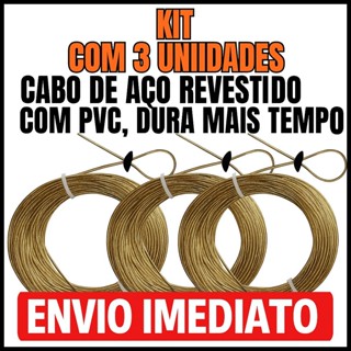 Kit 3 Varal de Aço Revestido Corda de Varal Reforçada 10 Metros cada em Oferta na Shopee