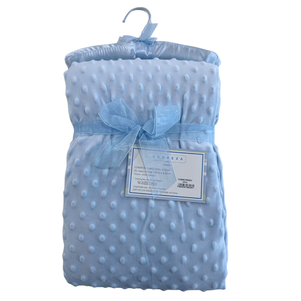 Manta Bebê Sweet Baby 1,50 x 1,00 Antialérgico Dupla Face Poá Mantinha Cobertor Infantil Alto Relevo em Oferta na Shopee