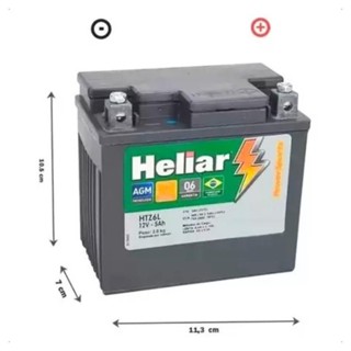 Bateria Heliar Htz6l 12v 5ah Cg Titan 150 Cg 160fan Flex em Oferta na Shopee