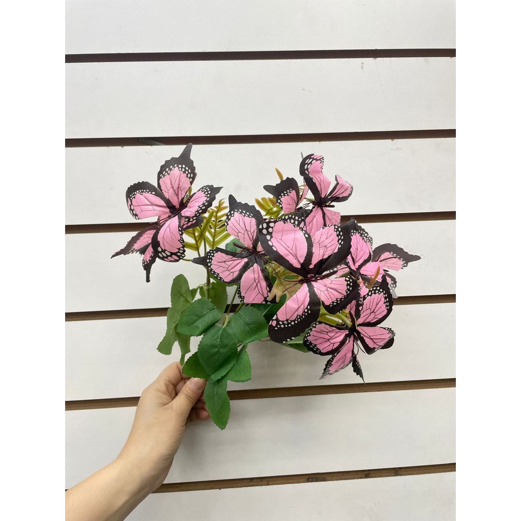 Buquê Artificial de Borboletas Decorativas 36cm com 10 Unidades para Jardim/h0072