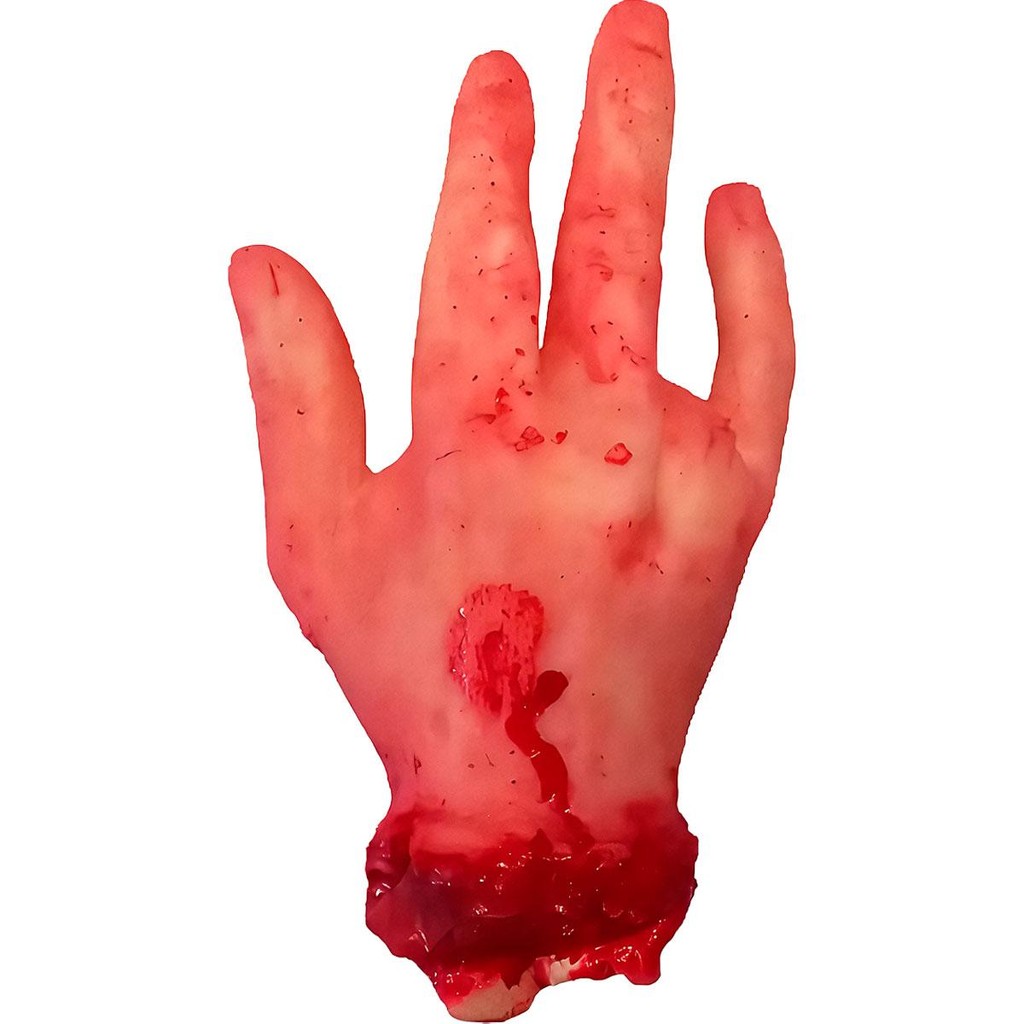 Mão Halloween Adulta Decepada Dedo Amputado Halloween Terror Sangrenta Realista Fake Borracha