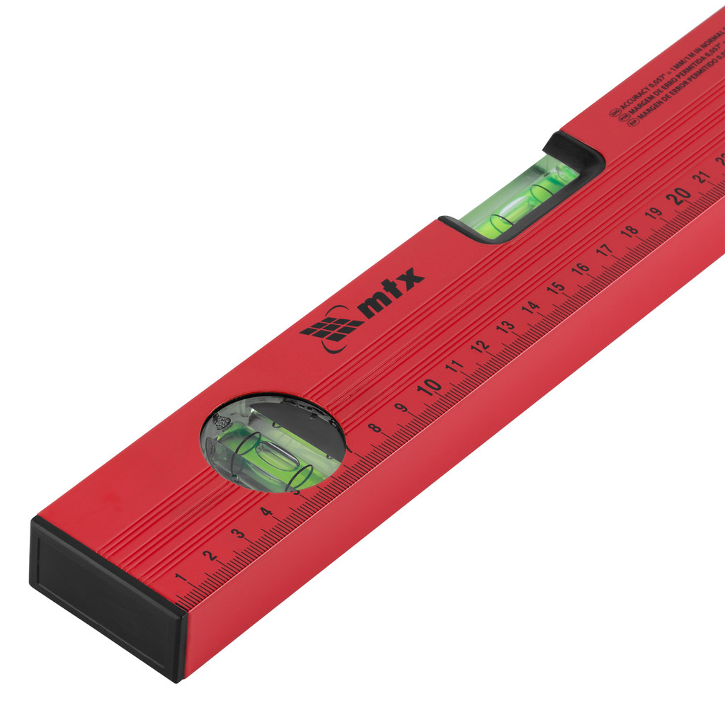 NIVEL DE ALUMINIO, COM REGUA, VERMELHO, 3 BOLHAS, 14POL., 350MM, 1PC // MTX · foto 2